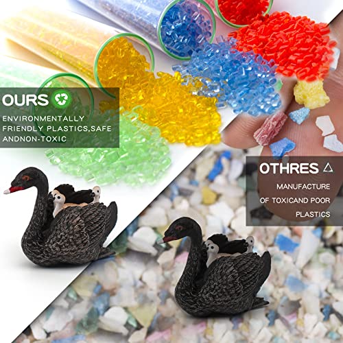 LC JoyCre Black Swan Figurine 3 Inch Big Black Goose Toy Swan Toy Animal Figure for Toddlers Preschool Animals Figures Eduactional Project Diorama Model Toy for Kids 3 4 5 6