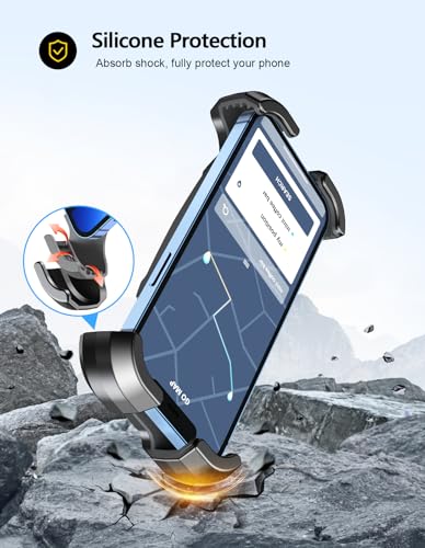 Viccux Motorcycle Phone Mount, Upgrade [Never Fall Off] [0 Shake] Bike Phone Mount, [3s Put & Take] 360° Rotatable Phone Holder for Motorcycle Bike Bicycle Scooter Compatible with Cellphones 4.7-6.8”
