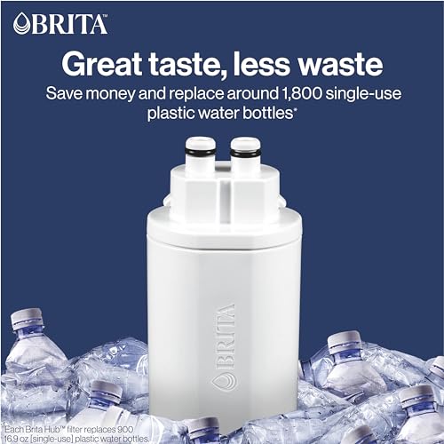 Brita Hub Compact Countertop Water Filter System, 9 Cup Water Reservoir, Includes 6 Month Carbon Block Filter, White, 87344