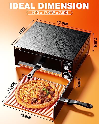 PYY Electric Pizza Oven Indoor Countertop Pizza Oven Commercial Pizza Maker Machine for Home with Timer Stainless Steel Pizza Cooker