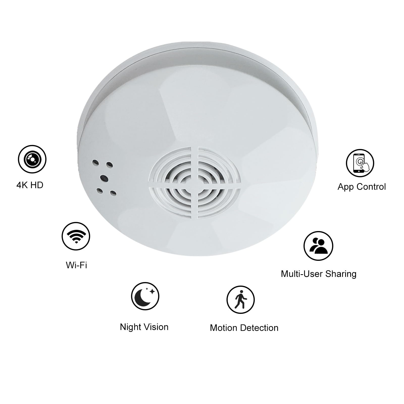 ULar Hidden Camera | Spy Camera Smoke Detector | 4K HD Clarity | Wi-Fi Monitoring | Night Vision | Motion Detection | Perfect for Indoor Security