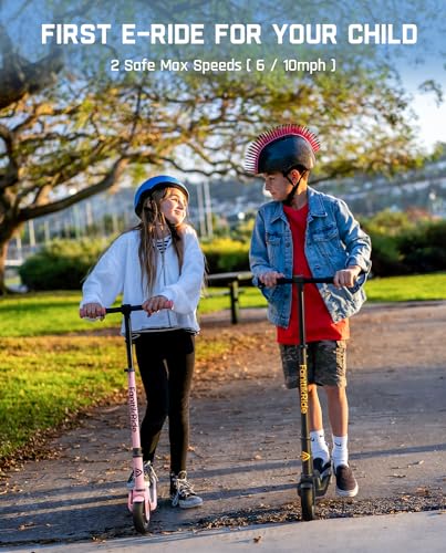 FanttikRide C9 Electric Scooter for Kids 3.9 ft - 5.2 ft, 6/10MPH, 5 Miles Range, LED Display, Adjustable Height, Foldable, Rubber Wheels, Lightweight, Scooter for Kids up to 132 lbs (Black)