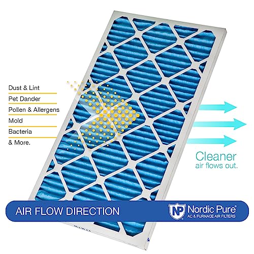 Nordic Pure 12x20x1 (11 1/2 x 19 1/2 x 3/4) Pleated MERV 13 Air Filters 4 Pack