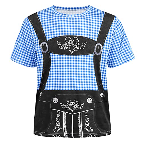 Colorful House Octoberfest Costume Bavarian Shirt Octoberfest Costumes Mens Lederhosen Shirt for Men(Black, Medium)