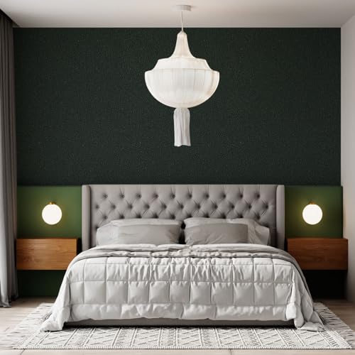 Qianglive Peel and Stick Foam Cotton Self-Adhesive Textured Wallpaper Thick Wallpaper Dark Green Vinyl Wall Paper for Wall Decor Children's Room 17.3"× 78.7"/9.5sq ft