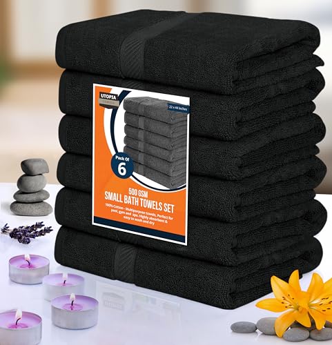 Utopia Towels 6 Pack Medium Bath Towel Set, 100% Ring Spun Cotton (24 x 48 Inches) Medium Lightweight and Highly Absorbent Quick Drying Towels, Premium Towels for Hotel, Spa and Bathroom (Beige)