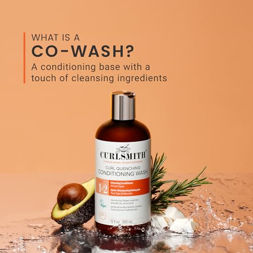 CURLSMITH - Curl Quenching Conditioning Wash - Vegan Cowash 2 in 1 Conditioner and Shampoo for Wavy, Curly and Coily Hair (32oz)