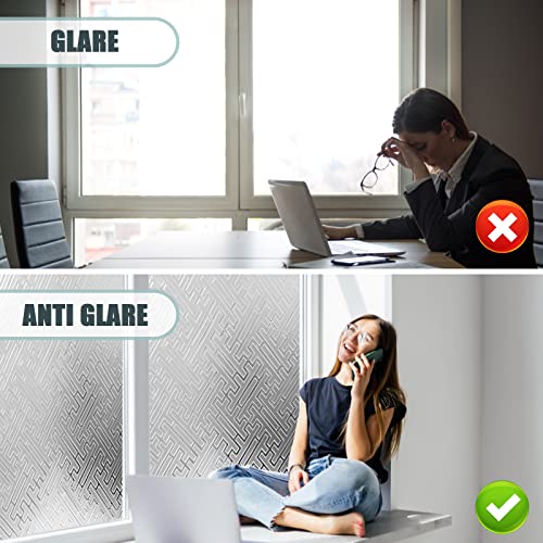 Filmgoo Window Privacy Film One Way Daytime Mirror Tint Treatments UV Heat Control Vinyl Stickers Sun Block Glass Paper Door Covering Reflective (Silver, 17.5 Inch x 6.5 Feet)