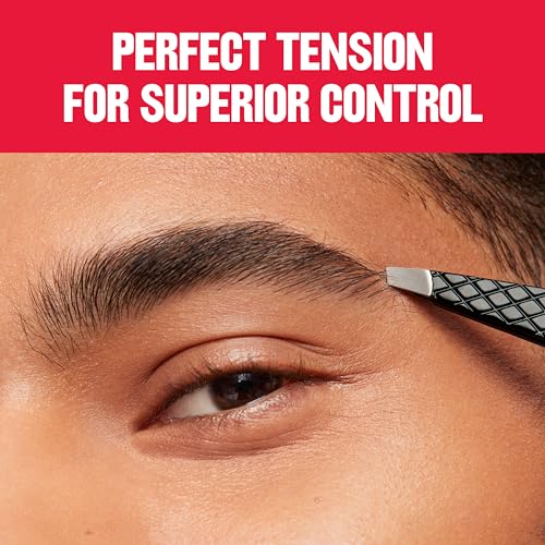 Revlon Expert Slant Tip Hair Removal Tweezers, High Precision, Holiday Gifts, Stocking Stuffer Gifts, Stainless Steel, 1 Count