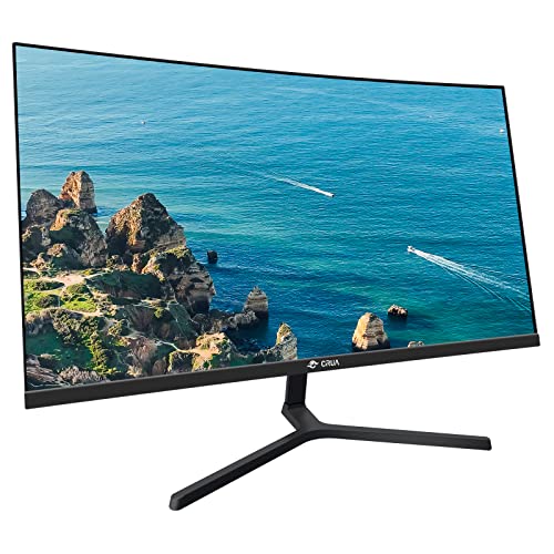 CRUA 24 Inch 144hz/180hz Curved Gaming Monitor, FHD 1080P Frameless Computer Monitors, Support AMD freesync Low Motion Blur, Eye Care, DP, HDMI, Compatible Wall Mountable Installs-Black