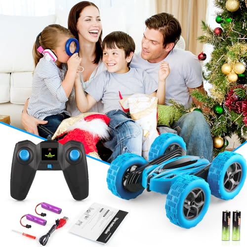 ORRENTE RC Cars, Remote Control Car 2.4Ghz Stunt Car with Double Sided 360 Flips, Rechargeable 4WD Off Road RC Car Toys for Kids 6-12 Year Old Boys Girls RC Vehicles Radio Transmitter & Receiver Sets