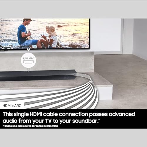 SAMSUNG HW-Q60CC 3.1ch Soundbar with Dolby Audio, Q-Symphony, Adaptive Sound Lite, HDMI eARC, Game Mode, Bluetooth, Tap Sound, Wireless Surround Sound Compatible.