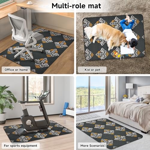 SHAREWIN Office Chair Mat for Carpet & Hardwood Floors, 48” x 36” Floor Mat, Desk Chair Mat for Home Office, Black