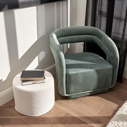 ZICOTO Beautiful Boucle Pouf Ottoman and Foot Rest - Elevate Your Living Room Decor with Lightweight Comfort and Charm - A Modern Foam Stuffed Poof Perfect to Rest Your Feet