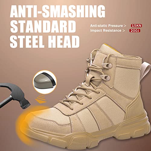 ARCHINSERT Safety Shoes for Men Women Outdoor Protection Steel Toe Shoes Waterproof Non Slip Resistance Construction Boots