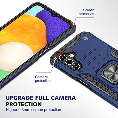 AYMECL A13 5G Case Galaxy A13 5G Case Samsung A13 Case with HD Screen Protector, Armor Grade Cases with Rotating Holder Kickstand Non-Slip Hybrid Rugged Case for Samsung Galaxy A13 5G Blue