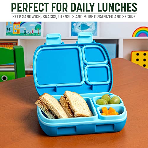 Goodful Stackable Lunch Box Container, Bento Style Food Storage with Removeable Compartments for Sandwich, Snacks, Toppings & Dressing, Leak-Proof and Made without BPA, 56-Ounce, Blue