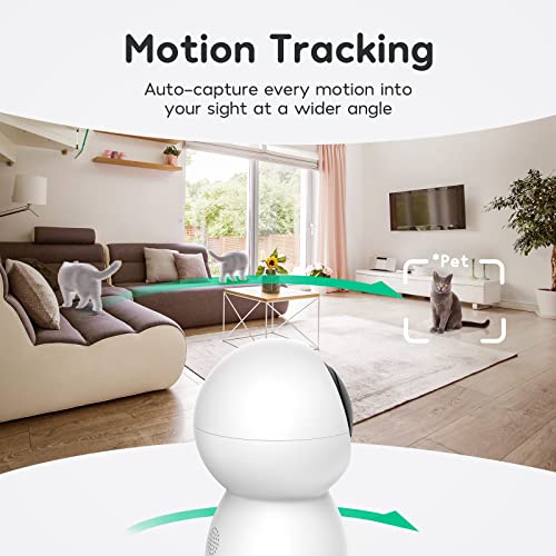 winees Indoor Security Camera 2K, WiFi Pet Camera for Home Security with Sound/Human/Pet Detection, Night Vision, Motion Tracking, Pan/Tilt/Zoom for Baby Monitor/Elderly/Dog, Only Support 2.4G WiFi