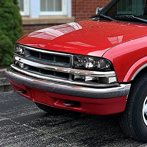 DNA MOTORING HL-OH-S10984P-BK-CL1 Black Housing Clear Corner Headlights Replacement For 98-04 Blazer S10