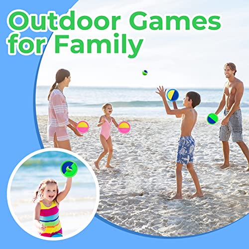 Weehoey Beach Games - Kids Toys - Outdoor Games for Kids, Toss and Catch Ball Set with 6 Paddles 3 Balls, Toys for 3 4 5 6 7 8+ Year Old Boys Girls Christmas Birthday Gifts