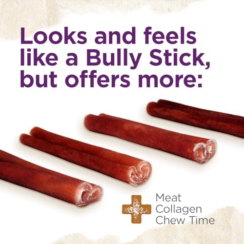 Natural Farm Odor-Free Super Collagen Dog Chews (3-5 Inch, 10-Pack) The First Ever Real Bull Sticks Alternative: 100% Natural Angus Hide Collagen Treats - More Protein, More Chew Time for All Dogs
