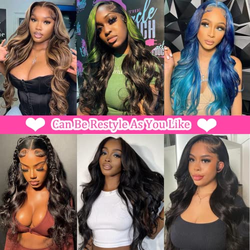 YELHADU Ombre Lace Front Wig Human Hair 1B/30 Highlight HD Frontal Glueless Wigs Human Hair Colored Ombre Brown 180 Density 13x4 Body Wave Lace Front Wigs Human Hair Pre Plucked 22 Inch