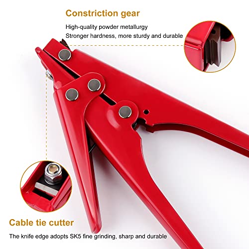 Knoweasy Zip Tie Tool and Tensioning and Cutting Tool for Plastic Nylon Cable Tie or Fasteners up to 0.37 Inches