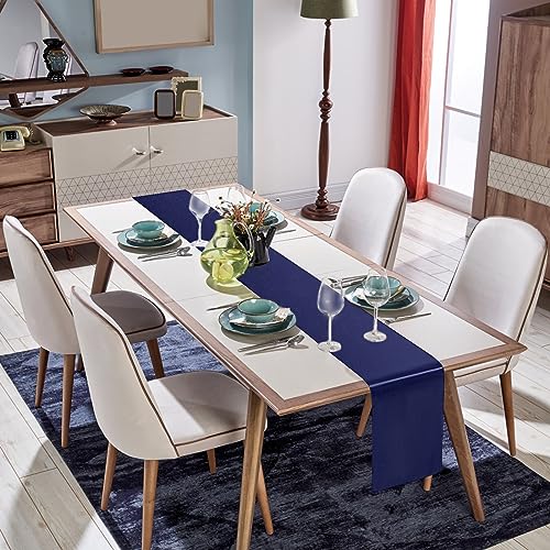 BDDC Blue Table Runner 12x108 Inch - 4 Pack Satin Table Runners, Smooth Table Runner for Party Wedding Banquets Birthday