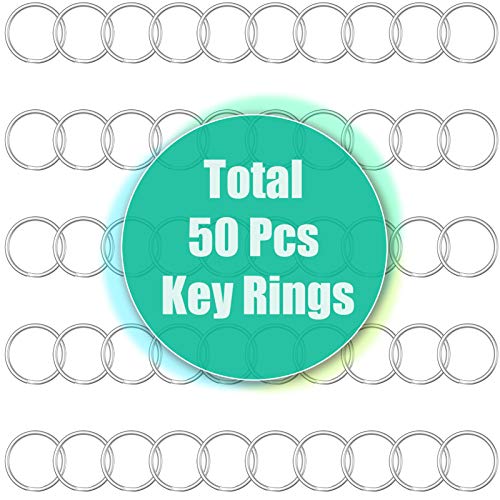sprookber 100pcs Metal Lobster Claw Clasp with Key Ring, Keychain Rings for Crafts, Key Jewelry DIY Crafts, Lanyard Clips snap Hook, Swivel Clasps Clip