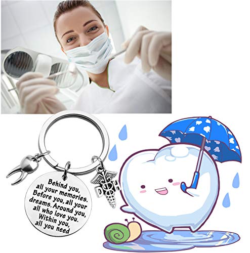 FEELMEM New Dentist Gift Dental Hygienist Gift Behind You All Your Memories Before You All Your Dreams Keychain Dentist Graduation Gift for Dental Student (Dental Hygienist)