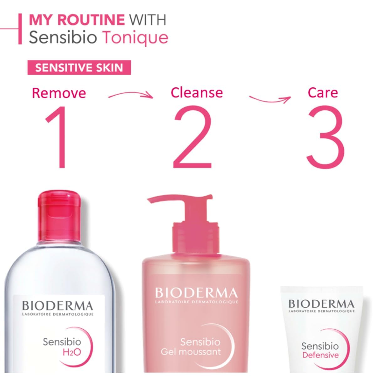 Bioderma - Sensibio - H2O Micellar Water - Makeup Remover Cleanser - Face Cleanser for Sensitive Skin