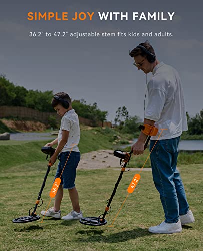 SUNPOW Metal Detector for Adults, Professional Waterproof High Accuracy Metal Detector, 10'' Detection Depth, Pinpoint & Disc & Notch & All Metal & Volume Modes, Strong Anti-Interference-GC-1083
