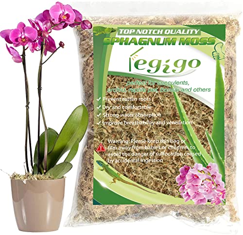 Legigo 3.5oz Premium Sphagnum Moss Potting Mix- 4 QT Natural Succulent Carnivorous Plants Moss Dried, Plant Growing Medium for Orchid Succulent Sarracenia Orchid Gardening Plants Reptiles