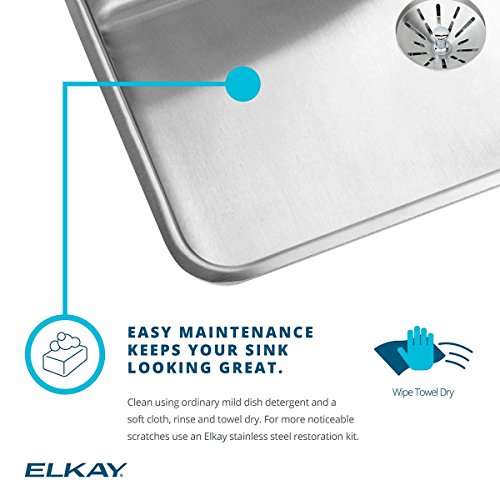 Elkay Lustertone Classic LRAD2522553 Single Bowl Drop-In Stainless Steel ADA Sink