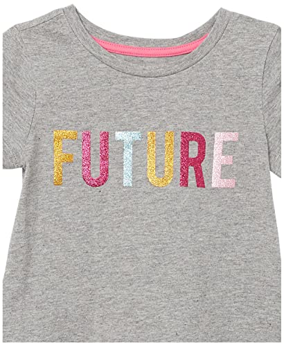 Amazon Essentials Toddler Girls' Short-Sleeve and Sleeveless Tunic Tops (Previously Spotted Zebra), Pack of 3, Black Bananas/Grey/White Stars, 4T