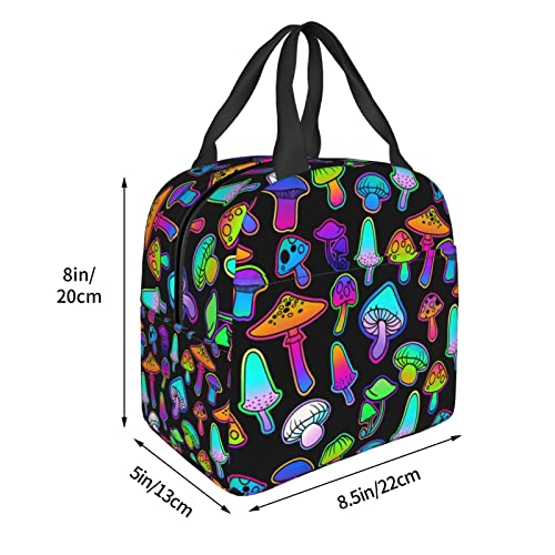 wyehjut Black Cat Flower Lunch Bag Kids Insulated Lunch Box Small Reusable Tote Bags for Teens Girls Boys School Office Travel