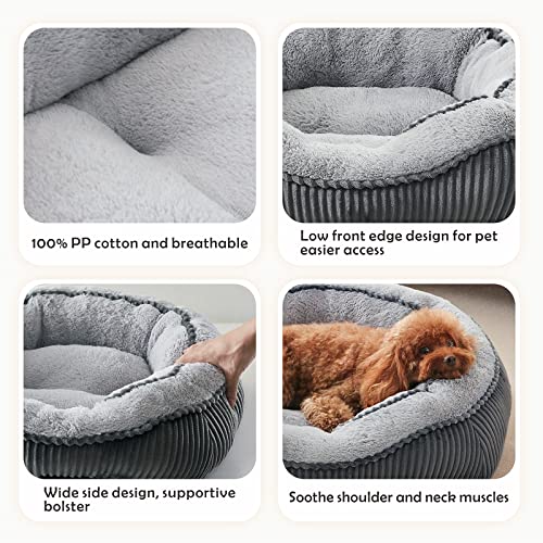 SIWA MARY Dog Beds for Small Medium Large Dogs & Cats. Washable Pet Bed, Orthopedic Dog Sofa Bed, Luxury Wide Side Fancy Design, Soft Calming Sleeping Warming Puppy Bed, Anti-Slip Bottom