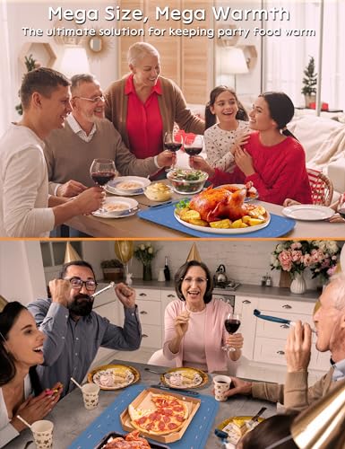 Food Warming Mat for Buffet, VEPOKA Electric Warming Tray to Keep Food Warm at Party, Silicone Heating Mat with 7 Temperature Levels& Auto Shut-Off, Food Warmers for Parties, Gatherings, Everyday Use