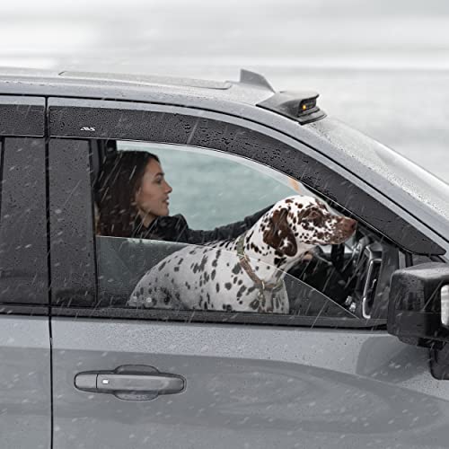 Auto Ventshade [AVS] Low Profile Rain Guards for 2007 - 2021 Toyota Tundra Crewmax, 4 pcs. | Window Vent Visors - Matte Black | 774012