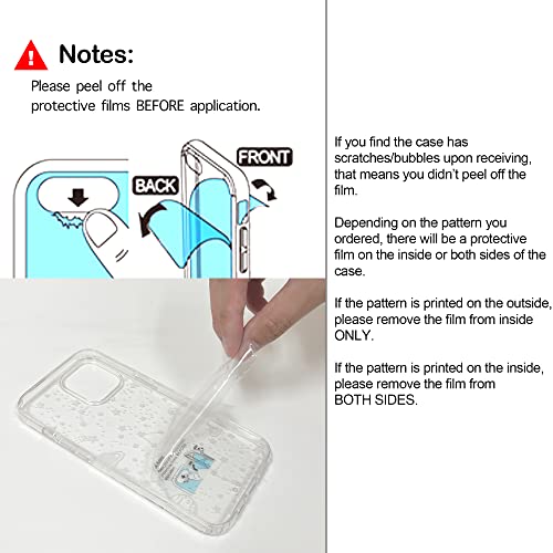 RANZ Compatible with iPhone 12 Mini 5G Case, Anti-Scratch Shockproof Series Clear Hard PC+ TPU Bumper Protective Cover Case for iPhone 12 Mini (5.4 inch) - White Flower