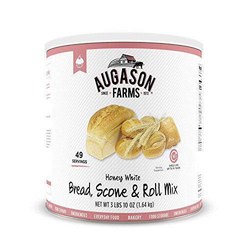Augason Farms Honey White Bread Scone & Roll Mix 3 lbs 10 oz No. 10 Can 3-pack (no. 10 can)