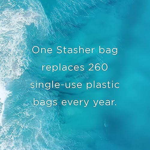 Stasher Platinum Silicone Food Grade Reusable Storage Bag, Aqua (Snack) | Reduce Single-Use Plastic | Cook, Store, Sous Vide, or Freeze | Leakproof, Dishwasher-Safe, Eco-friendly | 12 Oz