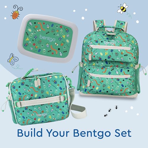 Bentgo Kids Lunch Bag - Durable, Double-Insulated Lunch Bag for Kids 3+; Holds Lunch Box, Water Bottle, & Snacks; Easy-Clean Water-Resistant Fabric & Multiple Zippered Pockets (Rocket)