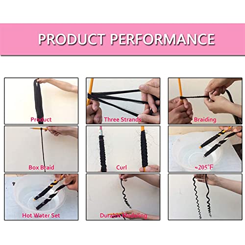 Pre-Stretched Braiding Hair 22 Inch 6 pcs Hot Water Setting Synthetic Hair Crochet Braiding Hair Extension (613# and 27# and 30#)