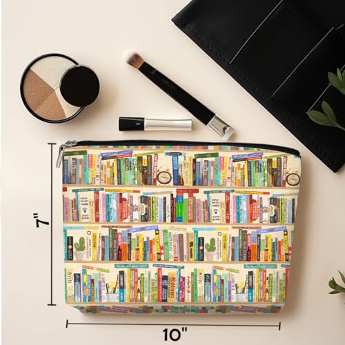 Funny Gifts for Book Lovers Readers Makeup Bag Bookish Gifts Book Accessories Cosmetic Bag Book Club Librarian Gifts for Women Friend Daughter Reading Lovers Birthday Christmas Friendship