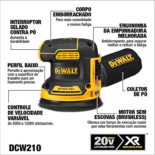 DEWALT 20V MAX Orbital Sander, Tool Only (DCW210B)