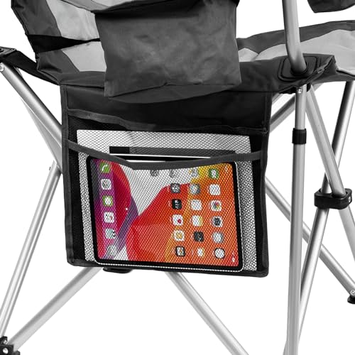 Yestomo Camping Chairs, High Back Folding Camping Chairs with Lumbar Support, Heavy Duty Camping Chairs with Cooler Pouch, Lawn Chairs with Armrest Rest Support to 400LBS