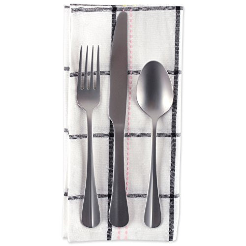 DII Cotton Plaid Napkin Set Machine Washable, 20x20, Butcher Block, 6 Count