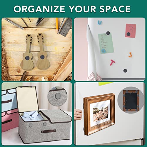 TRYMAG Magnets for Crafts, 5 Different Size, 100Pcs Strong Ceramic Magnets with Adhesive Backing for Crafts, Small Round Magnets Flat Ferrite Craft Circle Magnets for Refrigerator, Button, Hobbies