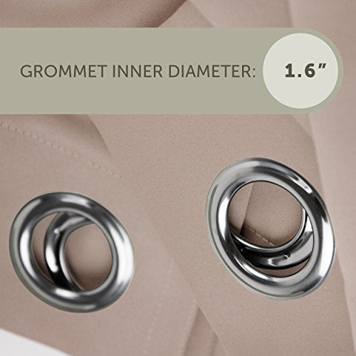 Rod Desyne Window Thermal Isulated Blackout Curtain with Metal Grommet, 52" x 96", Beige - 1 Panel